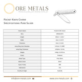 999 Pure Silver - Folding Pocket Knife Charm