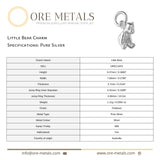 999 Pure Silver - Little Bear Charm