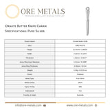 999 Pure Silver - Ornate Butter Knife Charm