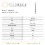 999 Pure Silver - Baseball Bat Charm