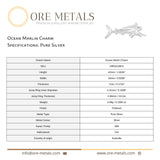 999 Pure Silver - Ocean Marlin Charm