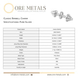 999 Pure Silver - Classic Barbell Charm