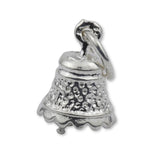 950 Platinum - Vintage Dimpled Bell Charm
