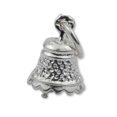 950 Platinum - Vintage Dimpled Bell Charm