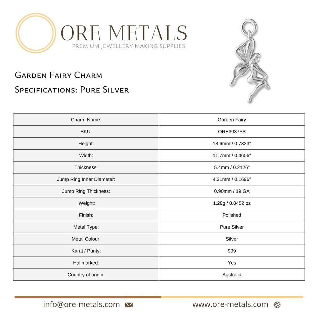 999 Pure Silver - Garden Fairy Charm