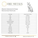 999 Pure Silver - Oriental Shorthair Cat Charm