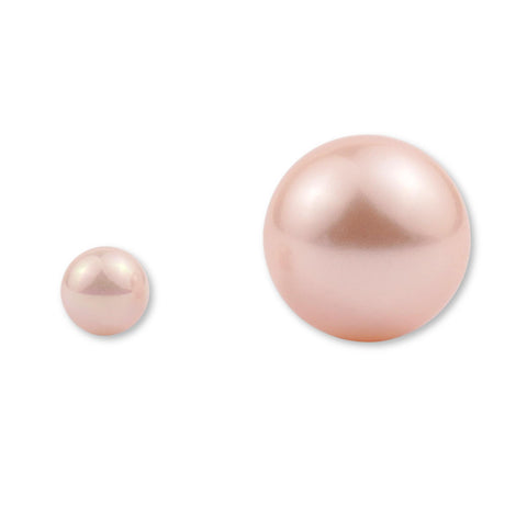 Half Drilled - Round Pink Pearls