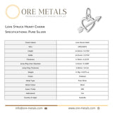 999 Pure Silver - Love Struck Heart Charm