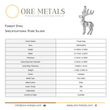 999 Pure Silver - Forest Stag Charm