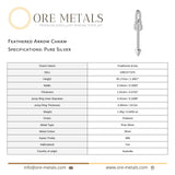 999 Pure Silver - Feathered Arrow Charm
