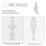 999 Pure Silver - Filigree Wing Charm