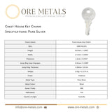 999 Pure Silver - Crest House Key Charm