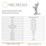 999 Pure Silver - Playful Dachshund Dog Charm