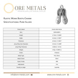 999 Pure Silver - Rustic Work Boots Charm