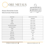 999 Pure Silver - Double Decker Bus Charm