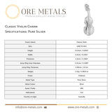 999 Pure Silver - Classic Violin Charm