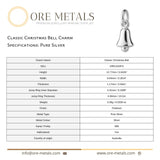 999 Pure Silver - Classic Christmas Bell Charm