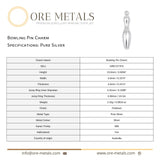 999 Pure Silver - Bowling Pin Charm