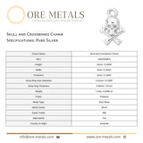 999 Pure Silver - Skull and Crossbones Charm