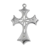 950 Platinum - Fleur Crucifix Charm