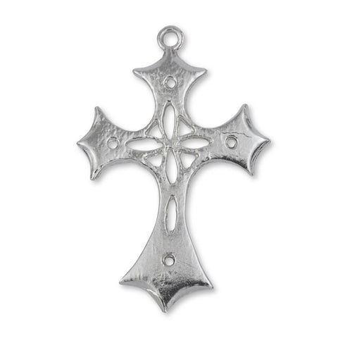 950 Platinum - Fleur Crucifix Charm