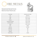 999 Pure Silver - Gramophone Record Player Charm