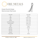 999 Pure Silver - Classic Stiletto Charm
