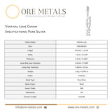 999 Pure Silver - Vertical Love Charm