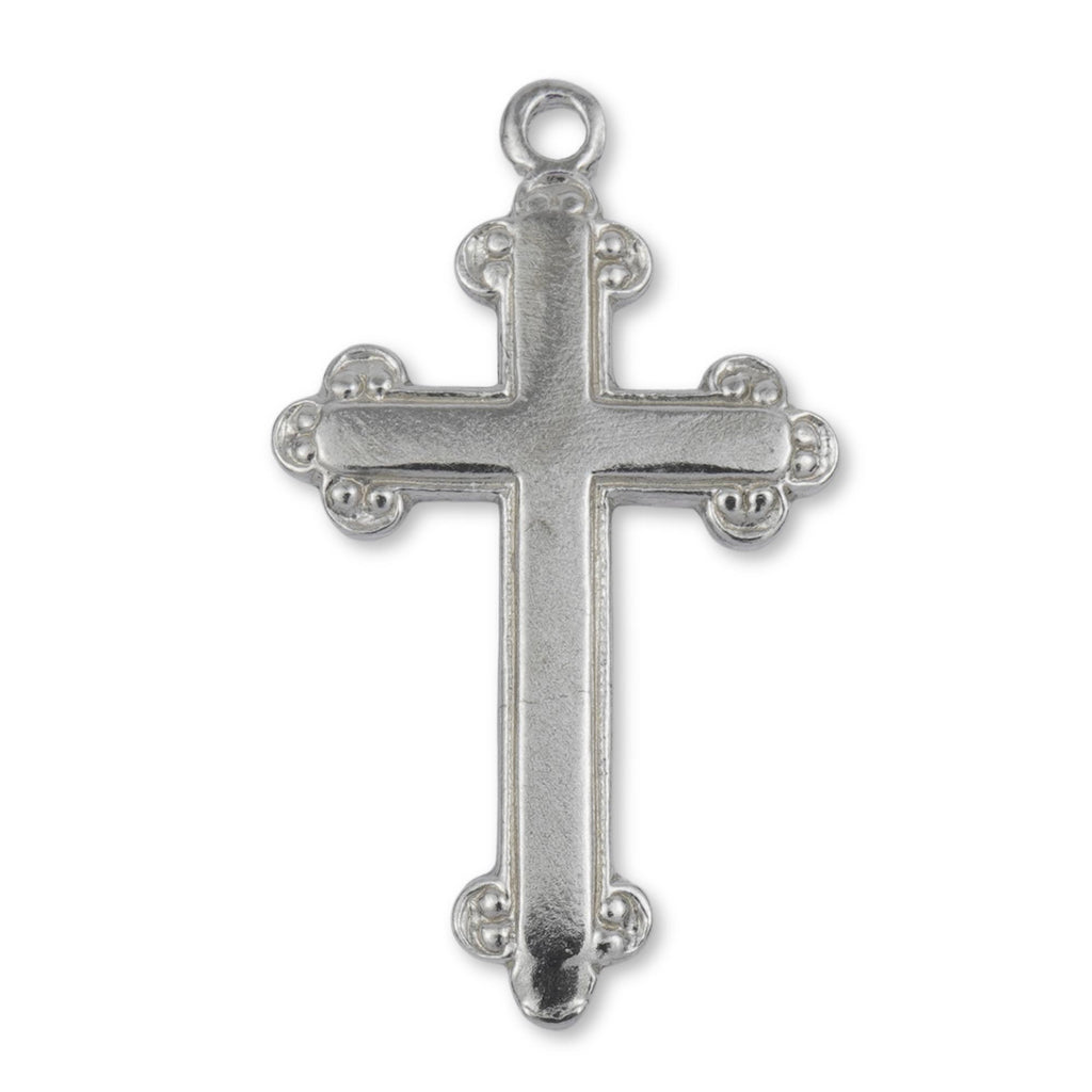 950 Platinum - Budded Crucifix Charm
