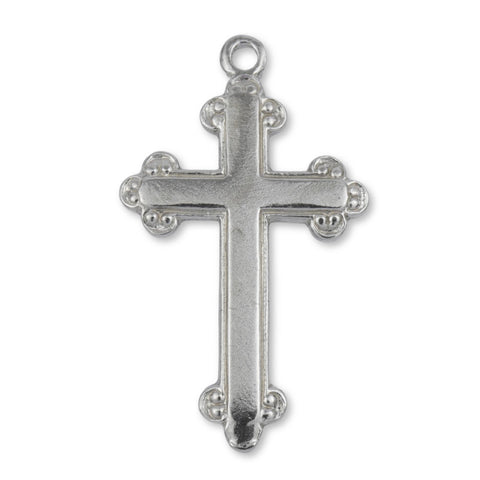 950 Platinum - Budded Crucifix Charm