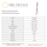 999 Pure Silver - Delicate Feather Charm