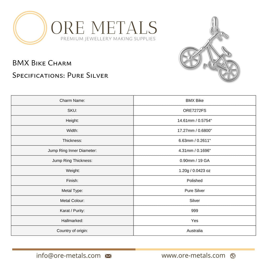 999 Pure Silver - BMX Bike Charm