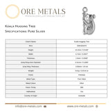 999 Pure Silver - Koala Hugging Tree Charm