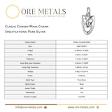 999 Pure Silver - Classic Comedy Mask Charm