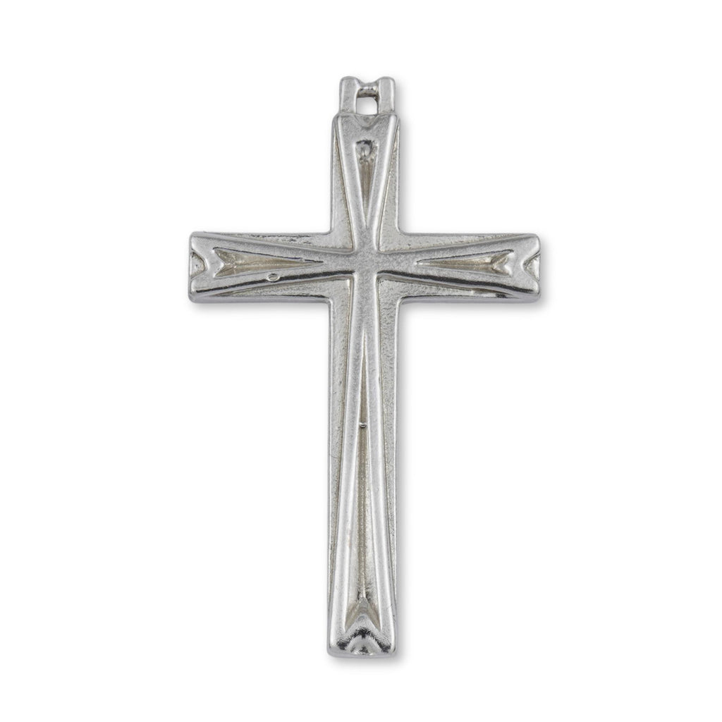 950 Platinum - Embossed Regal Crucifix Charm
