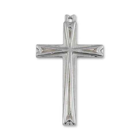 950 Platinum - Embossed Regal Crucifix Charm