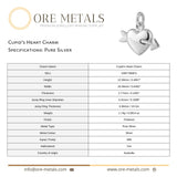 999 Pure Silver - Cupid’s Heart Charm