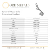 999 Pure Silver - Classic Golf Clubs Charm