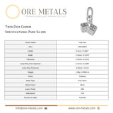 999 Pure Silver - Twin Dice Charm