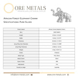 999 Pure Silver - African Forest Elephant Charm
