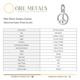 999 Pure Silver - Mini Peace Symbol Charm