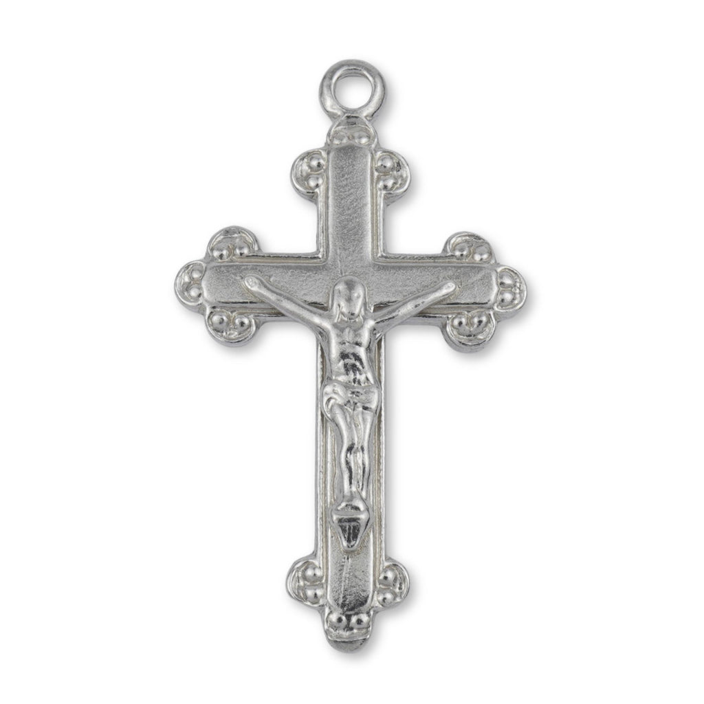 950 Platinum - Jesus on Budded Crucifix Charm