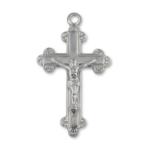 950 Platinum - Jesus on Budded Crucifix Charm