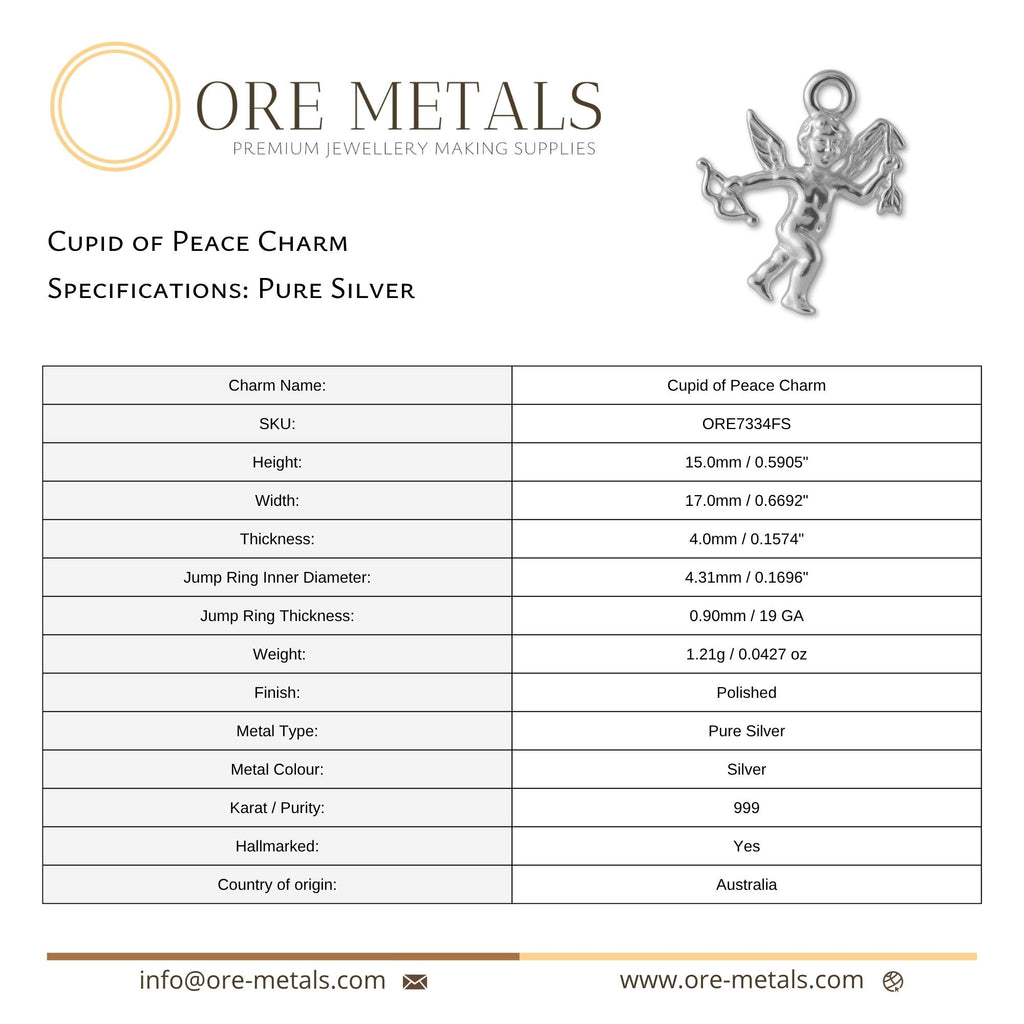 999 Pure Silver - Cupid of Peace Charm