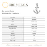 999 Pure Silver - Sea Anchor Charm