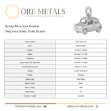 999 Pure Silver - Retro Mini Car Charm