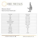999 Pure Silver - Medieval Knight Charm