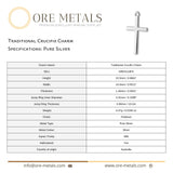 999 Pure Silver - Traditional Crucifix Charm