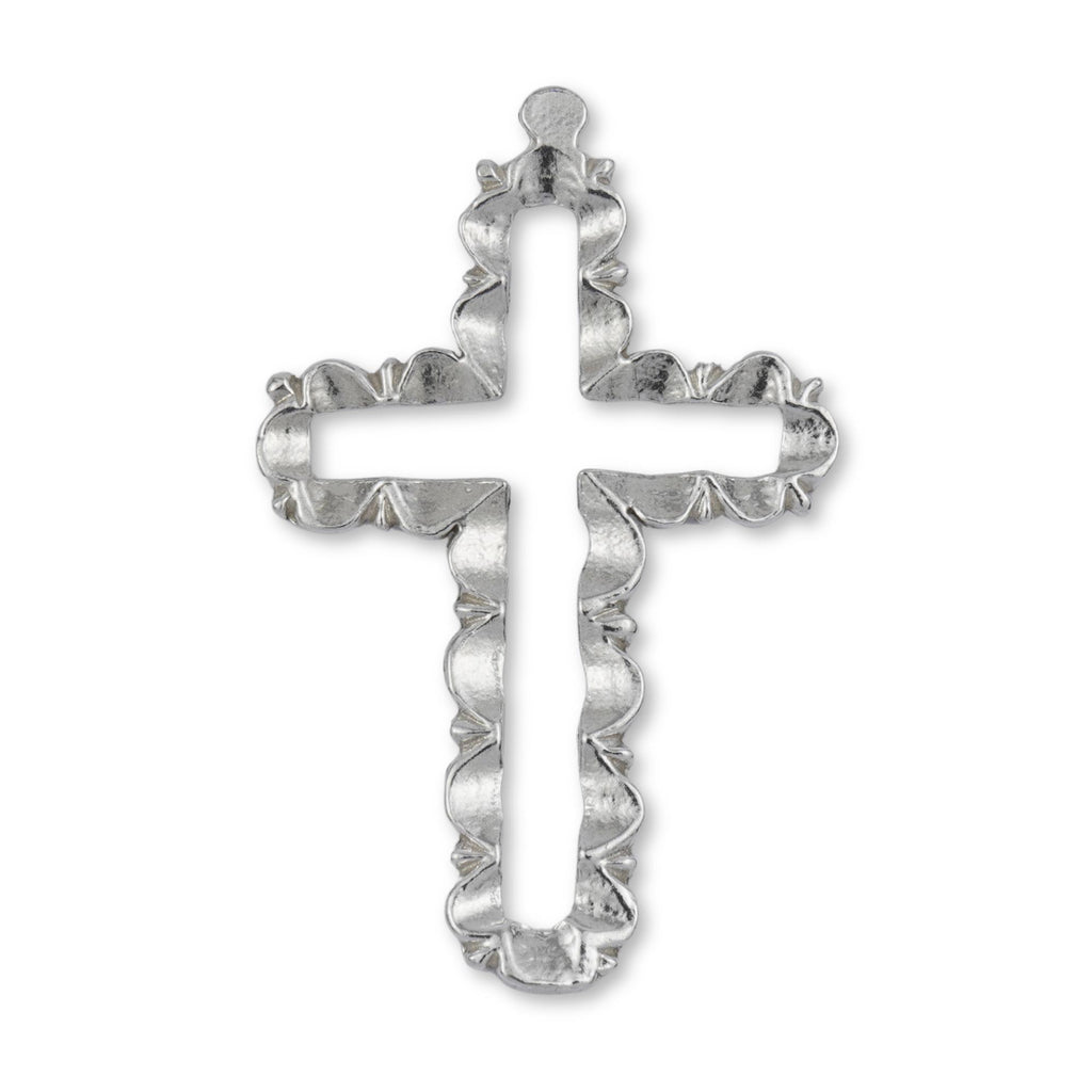 950 Platinum - Budded Open Frame Crucifix Charm