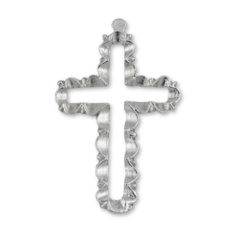 950 Platinum - Budded Open Frame Crucifix Charm